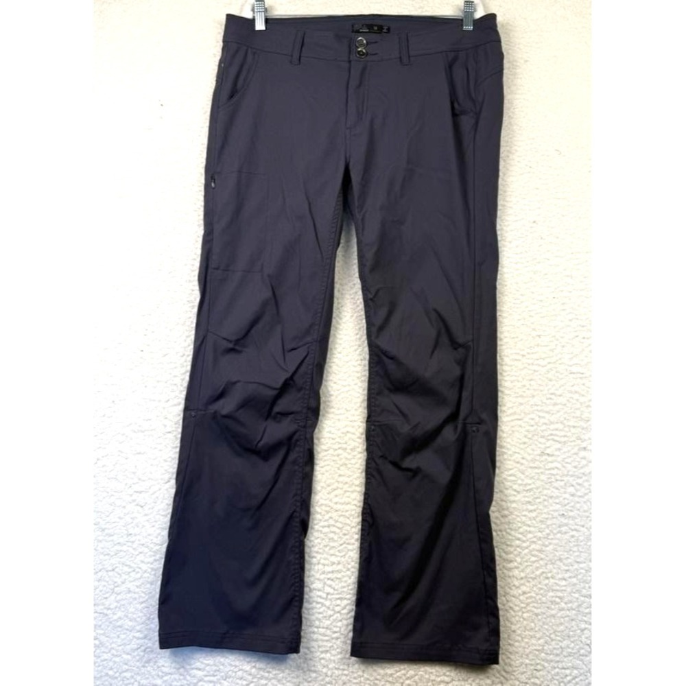 prAna Pants Womens 14 Charcoal Gray Hiking Stretch Nylon Regular Inseam Outdoor